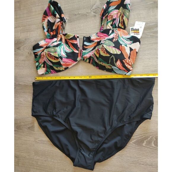 NEW Women’s Size 3XL Time and Tru Bikini Swim Top & Bottoms Vacay Swimsuit - Picture 5 of 11